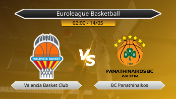 Euroleague Basketball Valencia Basket Club VS BC Panathinaikos