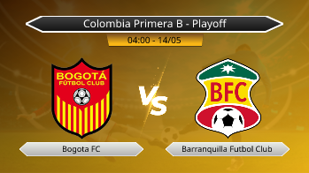 Colombia Primera B - Playoff Bogota FC VS Barranquilla Futbol Club