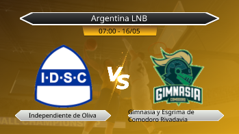 Argentina LNB Independiente de Oliva VS Gimnasia y Esgrima de Comodoro Rivadavia