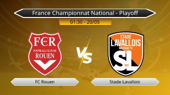 France Championnat National - Playoff FC Rouen VS Stade Lavallois