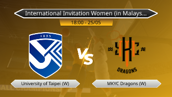 International Invitation Women (in Malaysia) University of Taipei (W) VS MKYC Dragons (W)