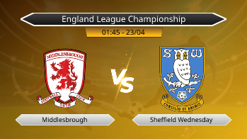 England League Championship Middlesbrough VS Sheffield Wednesday