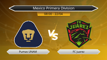 Mexico Primera Division Pumas UNAM VS FC Juarez