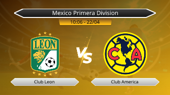 Mexico Primera Division Club Leon VS Club America