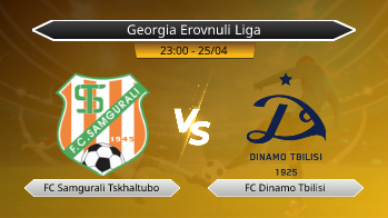 Georgia Erovnuli Liga FC Samgurali Tskhaltubo VS FC Dinamo Tbilisi