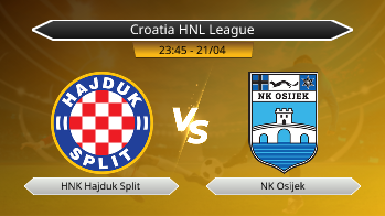 Croatia HNL League HNK Hajduk Split VS NK Osijek
