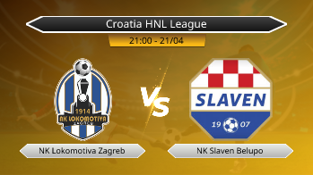 Croatia HNL League NK Lokomotiva Zagreb VS NK Slaven Belupo