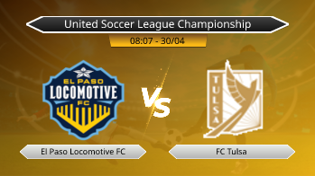 United Soccer League Championship El Paso Locomotive FC VS FC Tulsa