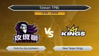 Taiwan TPBL Hsinchu Jko Lioneers VS New Taipei Kings