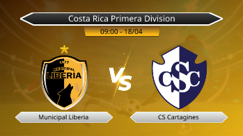 Costa Rica Primera Division Municipal Liberia VS CS Cartagines
