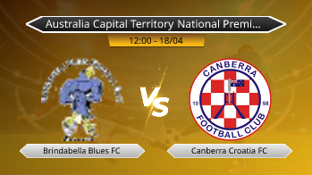 Australia Capital Territory National Premier League Brindabella Blues FC VS Canberra Croatia FC