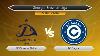 Georgia Erovnuli Liga FC Dinamo Tbilisi VS FC Gagra