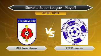 Slovakia Super League - Playoff MFK Ruzomberok VS KFC Komarno