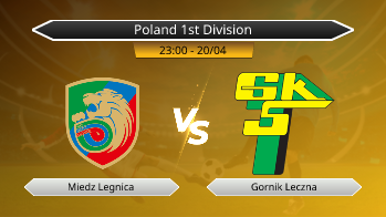 Poland 1st Division Miedz Legnica VS Gornik Leczna