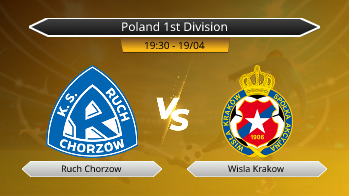 Poland 1st Division Ruch Chorzow VS Wisla Krakow