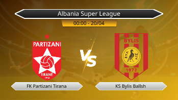 Albania Super League FK Partizani Tirana VS KS Bylis Ballsh