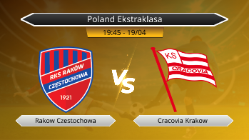 Poland Ekstraklasa Rakow Czestochowa VS Cracovia Krakow