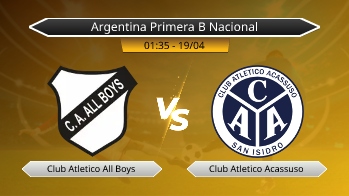 Argentina Primera B Nacional Club Atletico All Boys VS Club Atletico Acassuso