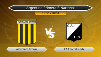 Argentina Primera B Nacional Almirante Brown VS CA Central Norte