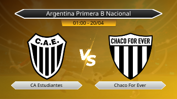 Argentina Primera B Nacional CA Estudiantes VS Chaco For Ever