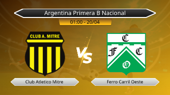 Argentina Primera B Nacional Club Atletico Mitre VS Ferro Carril Oeste