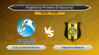 Argentina Primera B Nacional Club Ciudad de Bolivar VS Deportivo Madryn