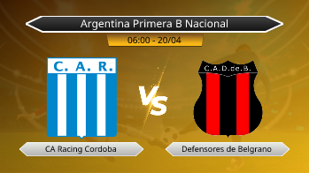 Argentina Primera B Nacional CA Racing Cordoba VS Defensores de Belgrano