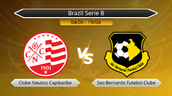 Brazil Serie B Clube Nautico Capibaribe VS Sao Bernardo Futebol Clube