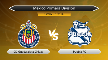 Mexico Primera Division CD Guadalajara Chivas VS Puebla FC