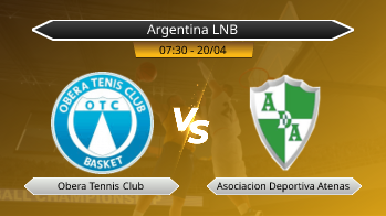 Argentina LNB Obera Tennis Club VS Asociacion Deportiva Atenas