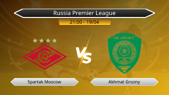 Russia Premier League Spartak Moscow VS Akhmat Grozny