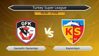 Turkey Super League Gazisehir Gaziantep VS Kayserispor
