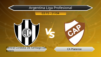 Argentina Liga Profesional Central Cordoba De Santiago Del Estero VS CA Platense