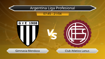 Argentina Liga Profesional Gimnasia Mendoza VS Club Atletico Lanus