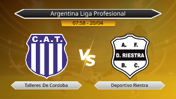 Argentina Liga Profesional Talleres De Cordoba VS Deportivo Riestra