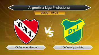 Argentina Liga Profesional CA Independiente VS Defensa y Justicia