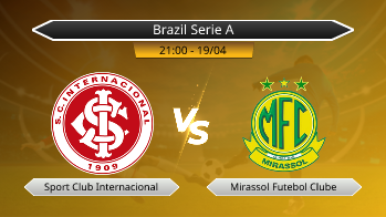 Brazil Serie A Sport Club Internacional VS Mirassol Futebol Clube