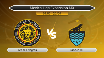 Mexico Liga Expansion MX Leones Negros VS Cancun FC