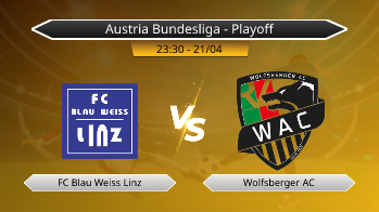 Austria Bundesliga - Playoff FC Blau Weiss Linz VS Wolfsberger AC