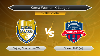 Korea Women K-League Sejong Sportstoto (W) VS Suwon FMC (W)