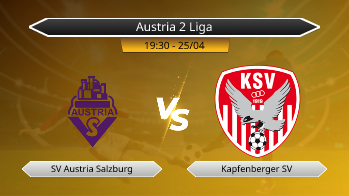 Austria 2 Liga SV Austria Salzburg VS Kapfenberger SV