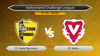 Switzerland Challenge League FC Stade Nyonnais VS FC Vaduz
