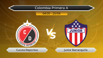 Colombia Primera A Cucuta Deportivo VS Junior Barranquilla