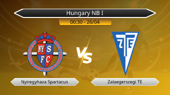 Hungary NB I Nyiregyhaza Spartacus VS Zalaegerszegi TE
