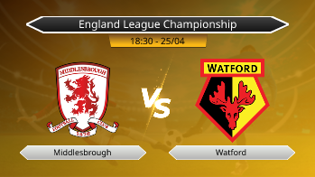 England League Championship Middlesbrough VS Watford
