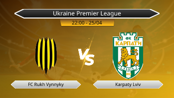 Ukraine Premier League FC Rukh Vynnyky VS Karpaty Lviv