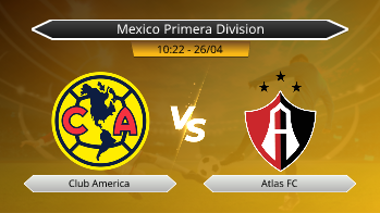 Mexico Primera Division Club America VS Atlas FC
