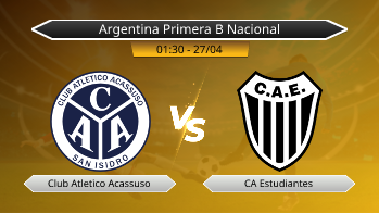 Argentina Primera B Nacional Club Atletico Acassuso VS CA Estudiantes