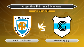 Argentina Primera B Nacional Atletico de Rafaela VS Gimnasia Jujuy
