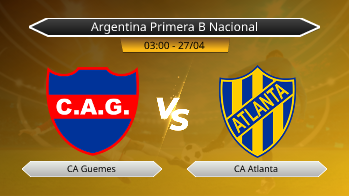 Argentina Primera B Nacional CA Guemes VS CA Atlanta